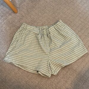 Brandy Melville Green Checkered Shorts
